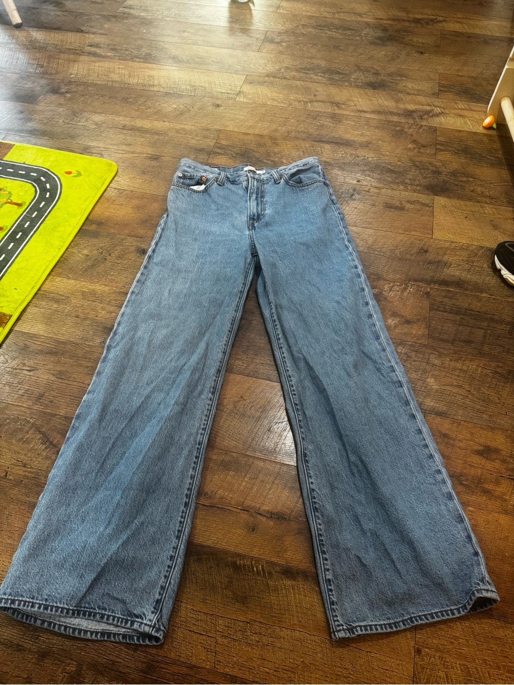 Levi ribcage Wide-Leg Womens Jeans - Light Blue